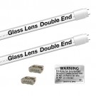 EZ LED T8 CLEAR glass retrofit kit fits 2 tube 4-foot light, Type-B, Double End 4000K Natural White Color