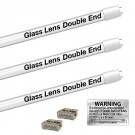 EZ LED T8 FROSTED glass retrofit kit fits 3 tube 4-foot light, Type-B, Double End 4000K Natural White Color