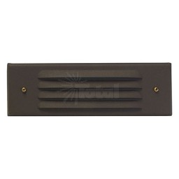 Outdoor low voltage louvered bronze glass lens rectangle surface brick step wall light cover plate