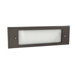 Outdoor low voltage bronze glass lens rectangle surface brick step wall light cover plate
