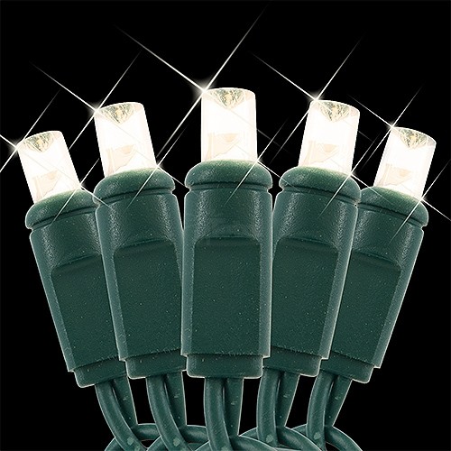 UL Listed LED Clear Green Wire Christmas String Lights Twinkle 5MM Mini 50L Sets 