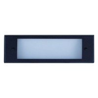 Outdoor low voltage black glass lens rectangle surface brick step wall light cover plate