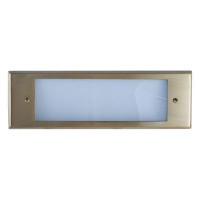 Outdoor low voltage natural solid brass glass lens rectangle surface brick step wall light cover plate