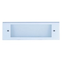 Outdoor low voltage white glass lens rectangle surface brick step wall light cover plate