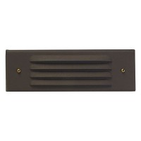 Outdoor low voltage louvered bronze glass lens rectangle surface brick step wall light cover plate