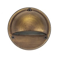 Outdoor low voltage hood solid cast brass round surface step light
