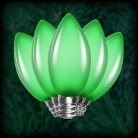 LED green C7 Christmas bulbs smooth, replacement, spare, 25 pack, 120VAC