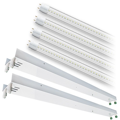 7 FT R17D F84 HO T8 T12 Replace Double Line LED 48W Clear Milky Lens Tube Light 