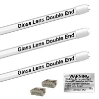 EZ LED T8 FROSTED glass retrofit kit fits 3 tube 4-foot light, Type-B, Double End 5000K Cool White Color