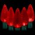 LED red Christmas lights 50 C9 faceted LED bulbs 8" spacing, 34.2ft. green wire, 120VAC