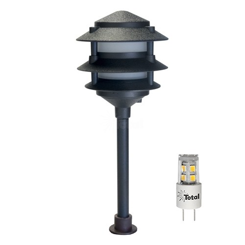 2PK Lumina Low Voltage Landscape Lighting Cast-Aluminum Outdoor Deck and Step Light Warm White 10W G4 Halogen Bulb Included Garden Yard Decoration Lights for Stair Pathway Walkway Black DSL0103-BK2 