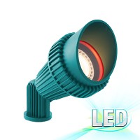 LED green landscape lighting non-corrosive composite hooded spot light low voltage warm white