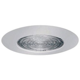 6 Inch Recessed Can Light Polished Shiny Chrome Reflector Shower Trim with Clear Fresnel Lens Fits HALO ELCO JUNO 