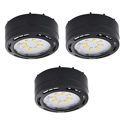 Expired Approval What's wrong LED black 3 puck light kit 120volt recessed or surface mount under cabinet  lighting dimmable linkable warm white