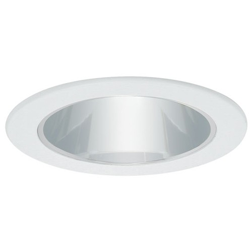 4" INCH RECESSED CAN LIGHT 12V MR16 SHOWER TRIM CLEAR GLASS LENS WHITE RING 