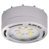 LED satin nickel puck light 4watt 120volt recessed or surface mount under cabinet lighting dimmable linkable warm white