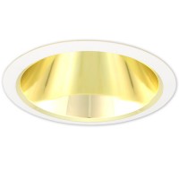 6" Recessed lighting air tight gold specular reflector white trim