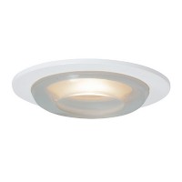 4" Low voltage recessed lighting clear moon glass lite white trim