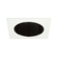 4" Low voltage recessed lighting black reflector white square trim