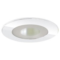 4" Recessed lighting semi-frosted glass lens clear chrome reflector chome shower trim