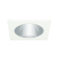 6" Recessed lighting designer square specular clear chrome reflector white trim