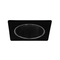 6" Recessed lighting designer square specular black reflector black trim