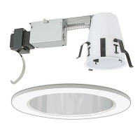 4" Low voltage recessed remodel chrome reflector white trim kit