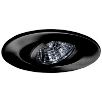 2" Recessed lighting adjustable 35 degree tilt black gimbal ring trim
