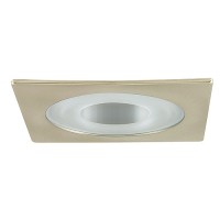 3" Low voltage recessed lighting clear chrome reflector semi-frosted glass satin square shower trim