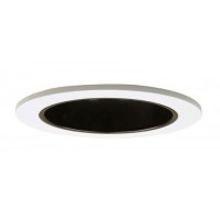 4" Low voltage recessed lighting black reflector white trim
