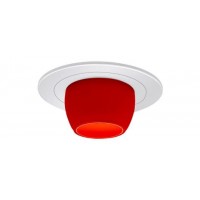 4" Low voltage recessed lighting red glass metropolitan honey lite white trim