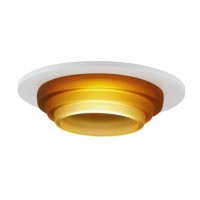 4" Low voltage recessed lighting amber metropolitan step glass white trim