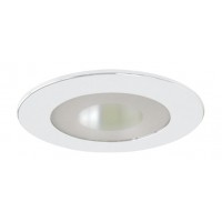 4" Low voltage recessed lighting chrome reflector semi-frosted white shower trim