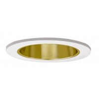 4" Low voltage recessed lighting 50 degree adjustable gold reflector white trim