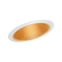 6" Recessed lighting slope specular gold reflector white trim