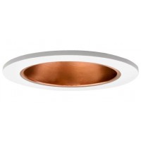 4" Recessed lighting specular copper reflector white trim with metal socket bracket