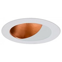 4" Recessed lighting specular copper reflector white wall wash trim