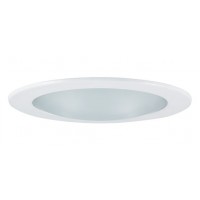 4" Recessed lighting smooth frosted glass dome white shower trim