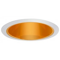 5" Recessed lighting specular gold reflector white trim