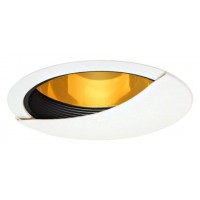 6" Recessed lighting wall wash specular gold reflector black baffle white trim