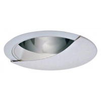 6" Recessed lighting wall wash specular clear chrome reflector white baffle white trim