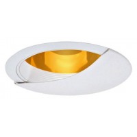 6" Recessed lighting wall wash specular gold reflector white baffle white trim