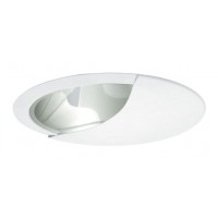 6" Recessed lighting A19 wall wash specular clear chrome cone reflector white trim