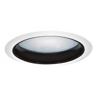 6" Recessed lighting albalite lens specular black reflector white trim
