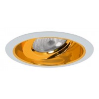 6" Recessed lighting Par 30 gold regressed gimbal ring specular gold reflector white trim