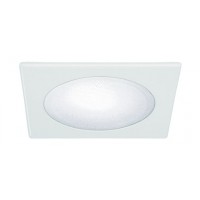 6" Recessed lighting albalite lens white square shower trim