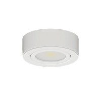 LED white puck light 2watt, warm white 3000K recessed or surface mount under cabinet lighting 12volt low voltage