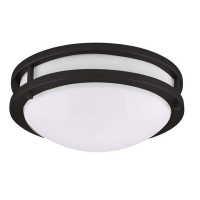 LED 14" two ring black ceiling surface light flush mount cool white 4000K dimmable LED-JR002L/BLK
