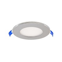 4" LED Round Slim Recessed lighting chrome trim CCT Selectable dimmable canless