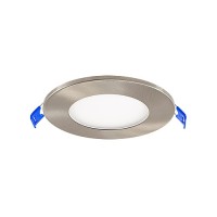 4" LED Round Slim Recessed lighting satin nickel trim CCT Selectable dimmable canless